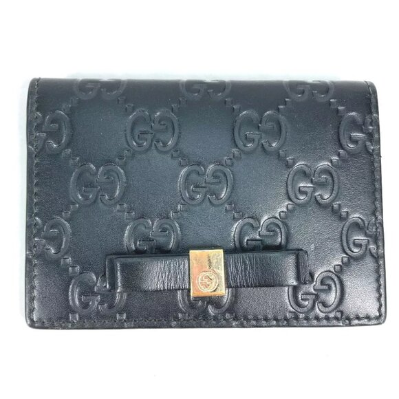 GUCCI 451192 Guccissima GG Ribbon Business Card Holder Folded Card Case - Picture 1 of 10
